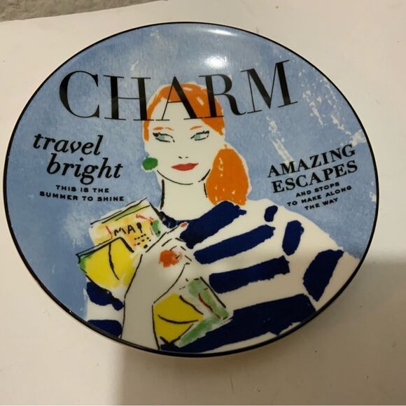 Kate spade New York Lenox Porcelain Make Headlines Appetizer Plate Tidbit G13 - Picture 4 of 5